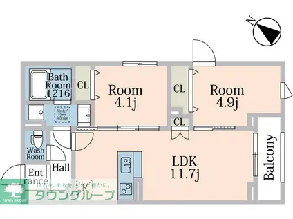 SANZEM(2LDK/1階)の間取り写真