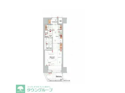 ハーモニーレジデンス亀戸イースト TOKYO(1K/6階)の間取り写真