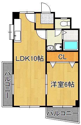 森野第一ビル(1LDK/2階)の間取り写真