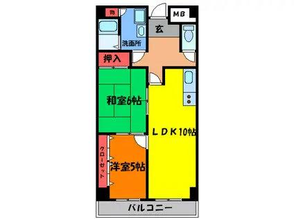 NS PALASE(2LDK/7階)の間取り写真