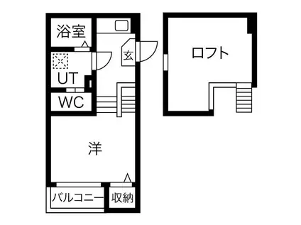 ネオメゾナ津賀田(1SK/1階)の間取り写真