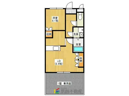 コンフォース三日月(1LDK/2階)の間取り写真