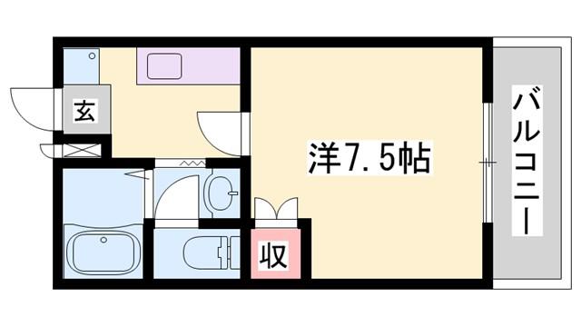 アメニティ水上(1K/2階)の間取り写真