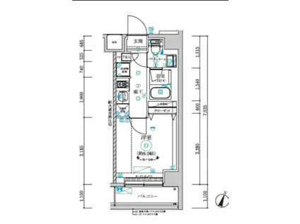 リルシア横濱元町(1K/5階)の間取り写真