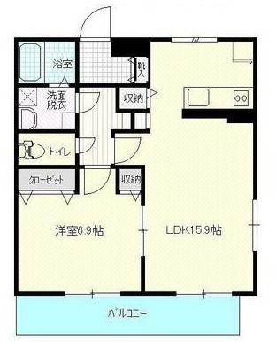 サンモールII(1LDK/2階)の間取り写真