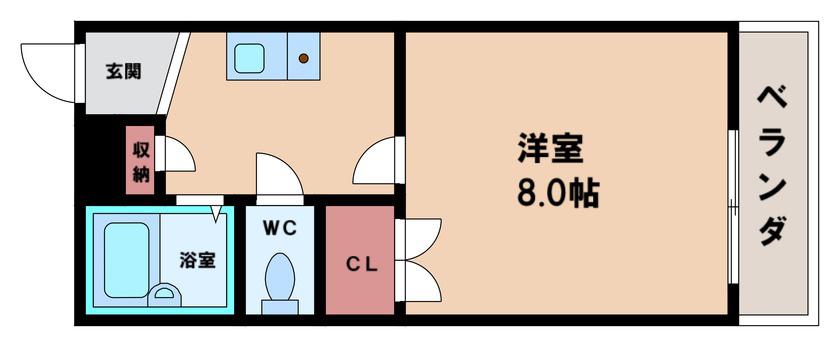 アーバンハイム(1K/4階)の間取り写真