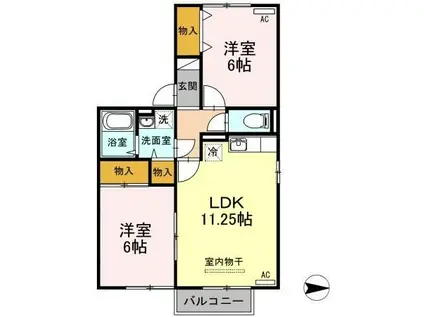 クレールコート(2LDK/1階)の間取り写真