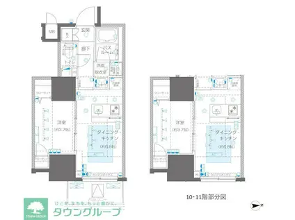 ZOOM信濃町(1DK/7階)の間取り写真