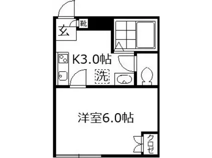 早稲田鶴巻町IMAハウス(1K/3階)の間取り写真