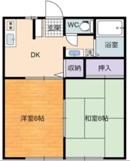 スモールバレーE(2DK/2階)の間取り写真