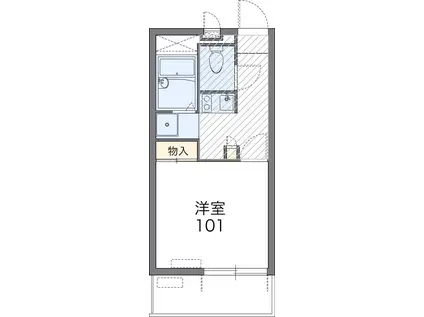 レオパレスオネスティIII(1K/1階)の間取り写真