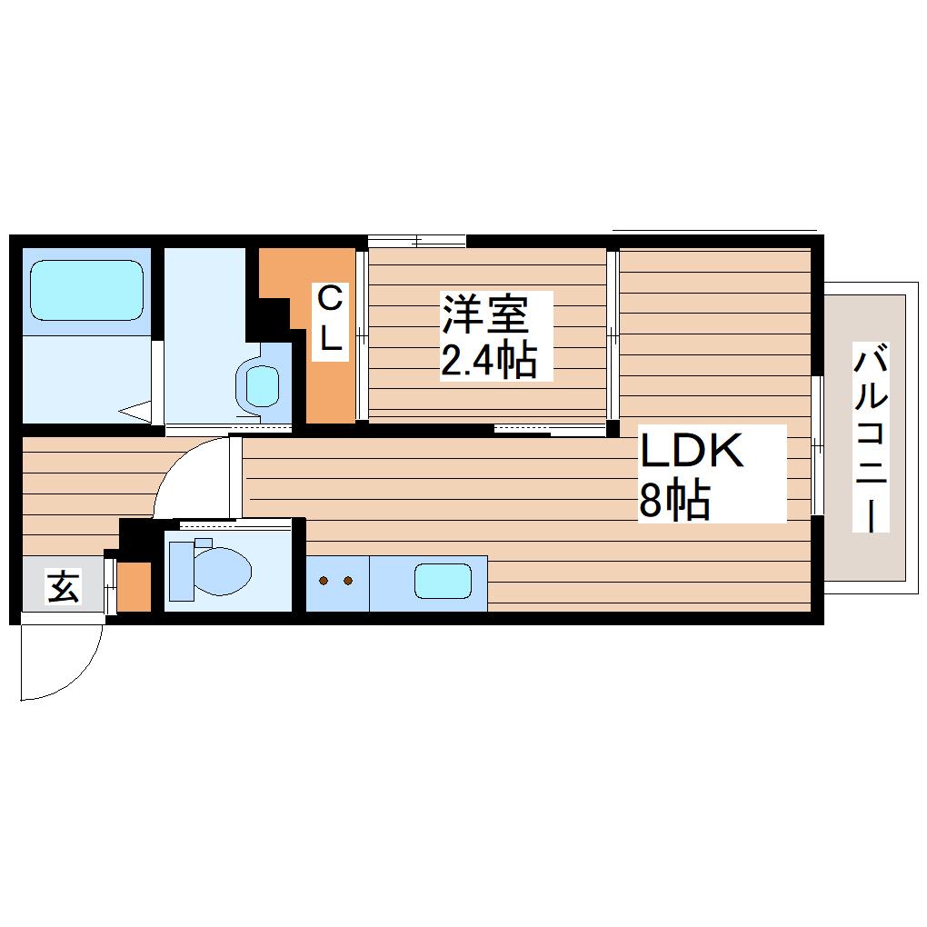 メゾン・フルール(1LDK/1階)の間取り写真