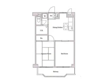 ガーデンヒルズ壱番館(2DK/3階)の間取り写真