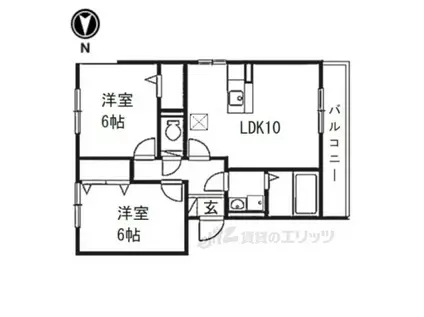 グラシアス(2LDK/3階)の間取り写真