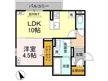 D-RESIDENCE東川口N(1LDK/2階)の間取り写真