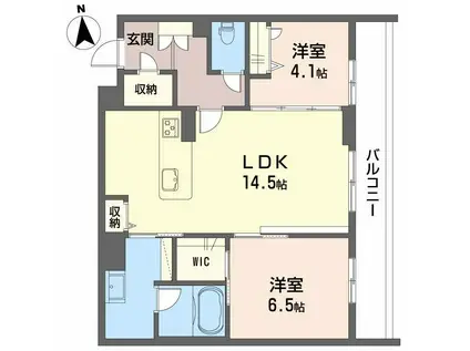 シャーメゾン江平ウエスト(2LDK/2階)の間取り写真
