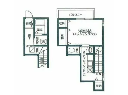 トレス長崎(1K/2階)の間取り写真