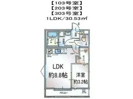 リーヴェル新小岩プレミオ(1LDK/2階)の間取り写真