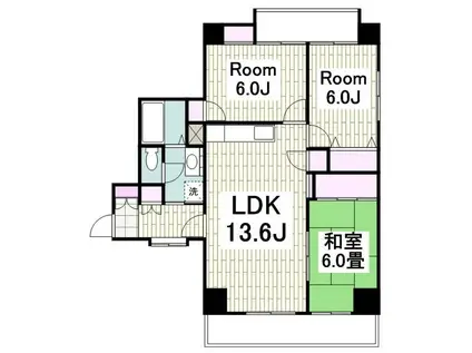 クレスト湘南(3LDK/8階)の間取り写真