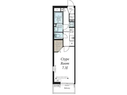 ヴィラ多摩センター(1K/4階)の間取り写真