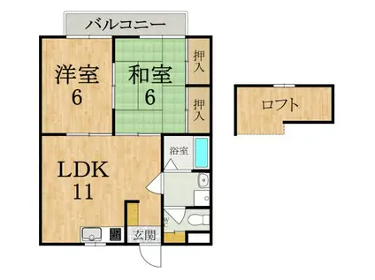 ハイツエミカIII(2LDK/2階)の間取り写真