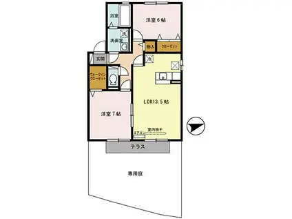 エスペランサ(2LDK/1階)の間取り写真