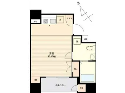 アヴァンツァーレ田端(ワンルーム/10階)の間取り写真