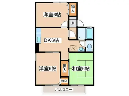 セジュール大島B(3DK/1階)の間取り写真