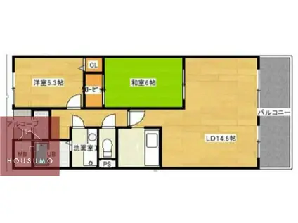 サンリッツ東千里(2LDK/5階)の間取り写真