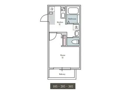 OP-TION GION(1K/1階)の間取り写真