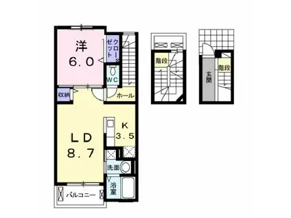 ジャン ノーブル I(1LDK/3階)の間取り写真