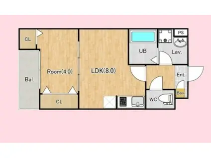 ジーメゾン上尾仲町(1LDK/1階)の間取り写真