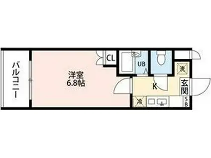 ラ・フォーレ竹山(1K/2階)の間取り写真