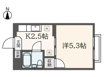 コーポ富士見ヶ丘(1K/1階)の間取り写真