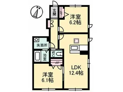 フォレスト ビレッジ(2LDK/1階)の間取り写真