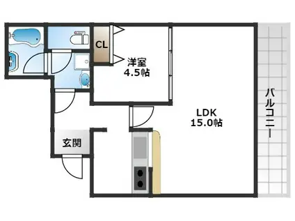  カルム緑地公園5(1LDK/2階)の間取り写真