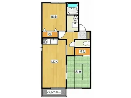 メゾン欅(2DK/2階)の間取り写真