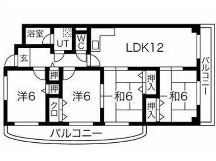 BELONG枚方東2番館(4LDK/2階)の間取り写真