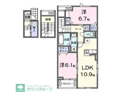 パラッツオ ビアンカ(2LDK/3階)の間取り写真