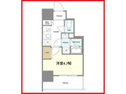 ラドゥセール四ツ木イースト(1K/6階)の間取り写真