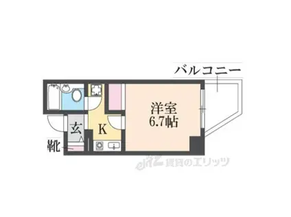 レスポアール四条大宮(1K/3階)の間取り写真