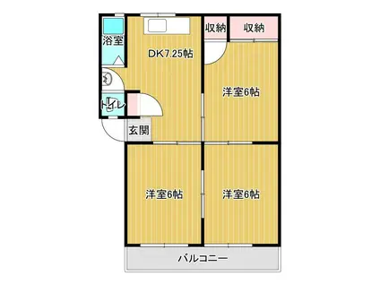 川口ハイツ(3DK/1階)の間取り写真