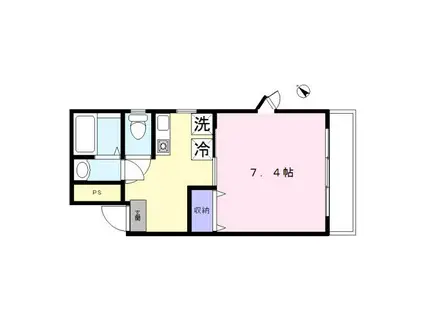 クレストクレール(1K/1階)の間取り写真