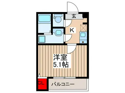 MELDIA東大宮III(1K/2階)の間取り写真