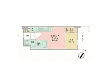 セレニテ神戸西エクラ(1DK/8階)の間取り写真