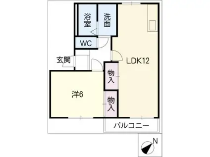 フレグランス若草A・B(1LDK/2階)の間取り写真