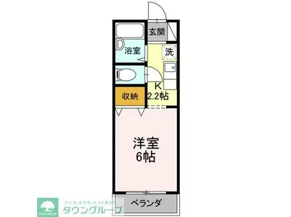 ルミエール西府A棟(1K/1階)の間取り写真