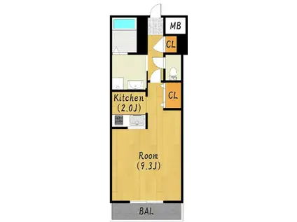 ホワイティ武庫之荘(1K/4階)の間取り写真