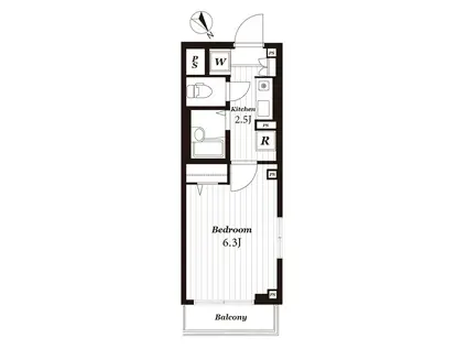風香578(1K/3階)の間取り写真