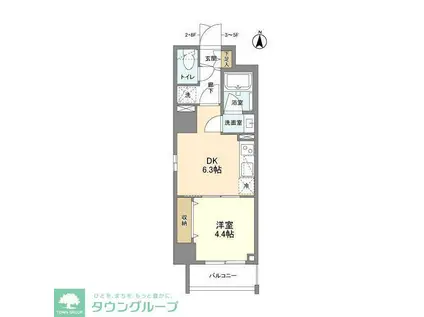 ウェルスクエア錦糸町サウス(1DK/5階)の間取り写真